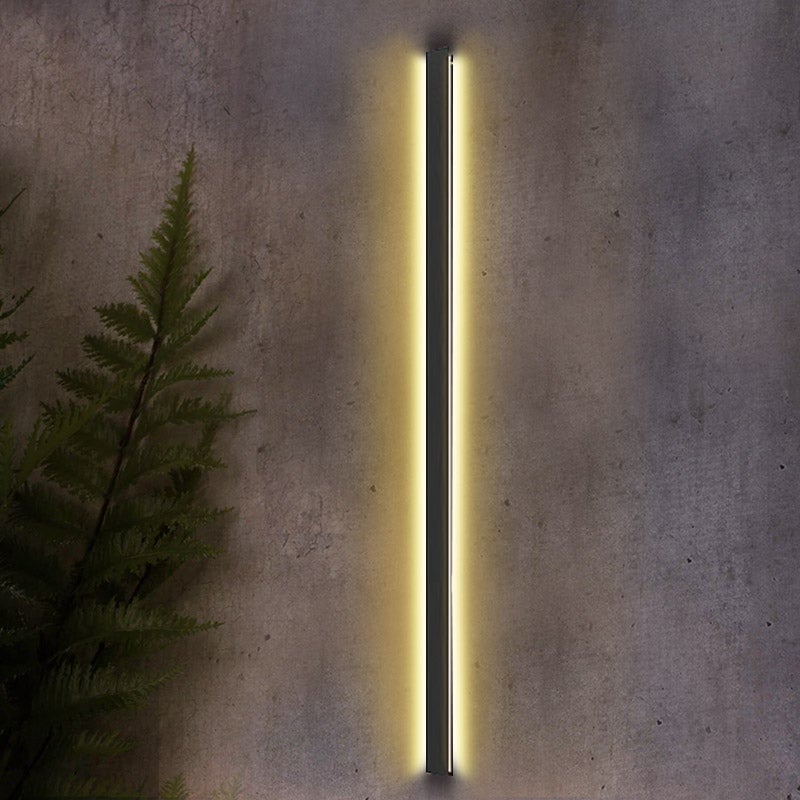 Long Strip LED Waterproof Black Minimalist Outdoor Wall Lights Exterior Lights - Lumpaz