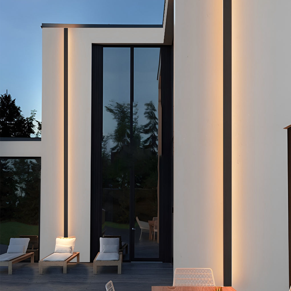 Black Long Strip LED RGB Outdoor Waterproof Wall Light - Lumpaz