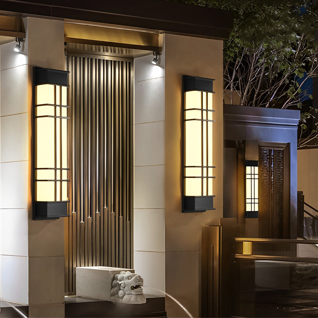 Retro Rectangular Waterproof LED Black Traditional Outdoor Wall Lamp - Lumpaz