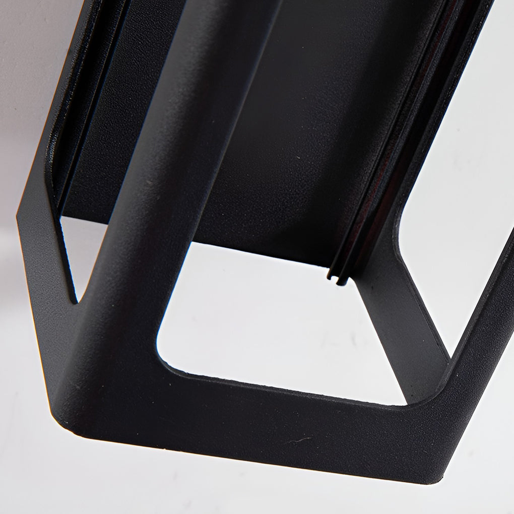 Rectangular IP65 LED Black Modern Outdoor Wall Sconce - Lumpaz
