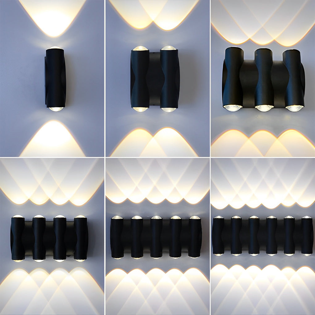 Up and Down Light LED Waterproof Black Modern Wall Washer Light Wall Lamp - Lumpaz