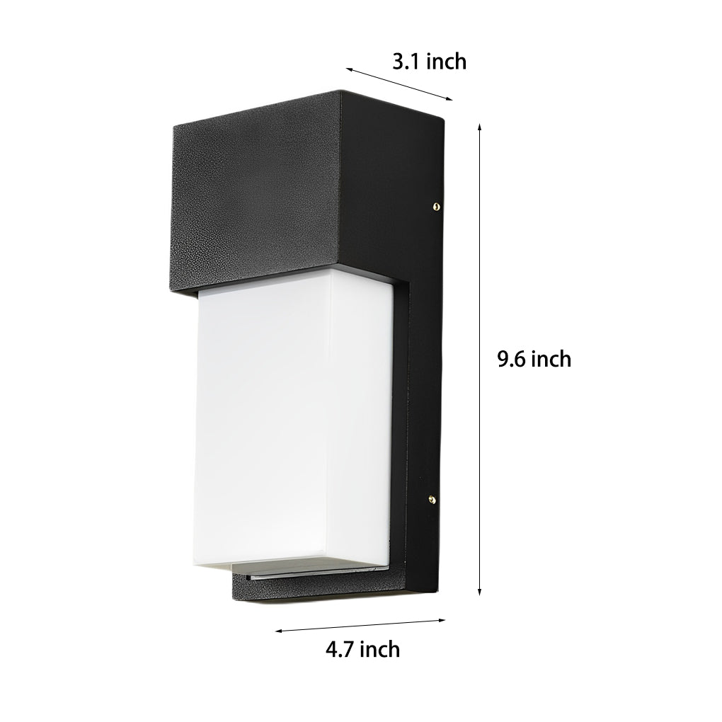 Rectangular Waterproof LED 10W Black Outdoor Wall Light - Lumpaz
