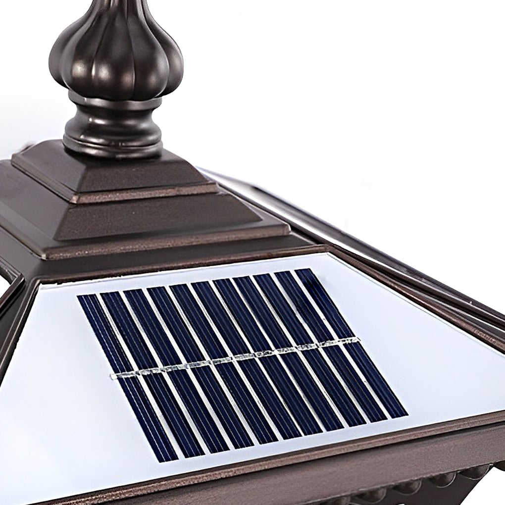 Vintage Striped Glass LED Waterproof Black Retro Solar Wall Lights - Lumpaz