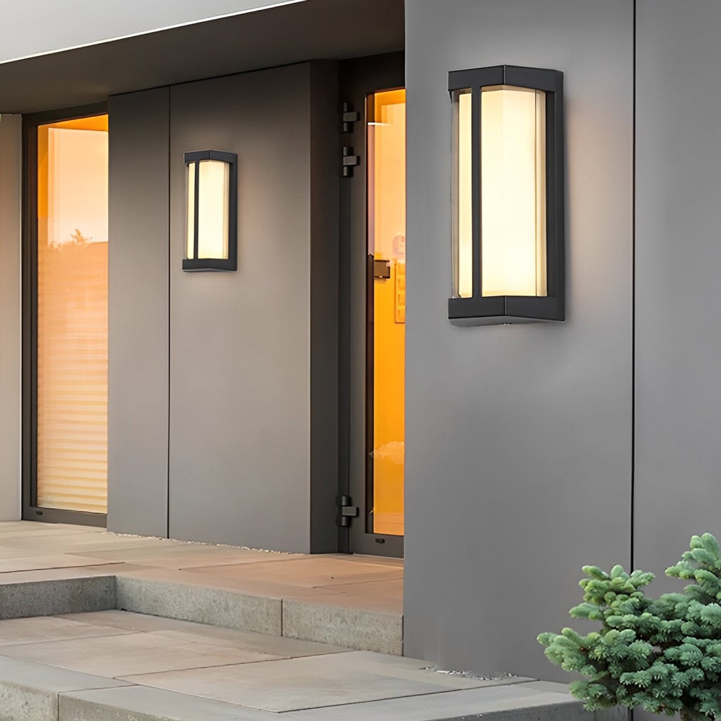 Waterproof Double Acrylic Shade LED Black Modern Outdoor Wall Lights - Lumpaz