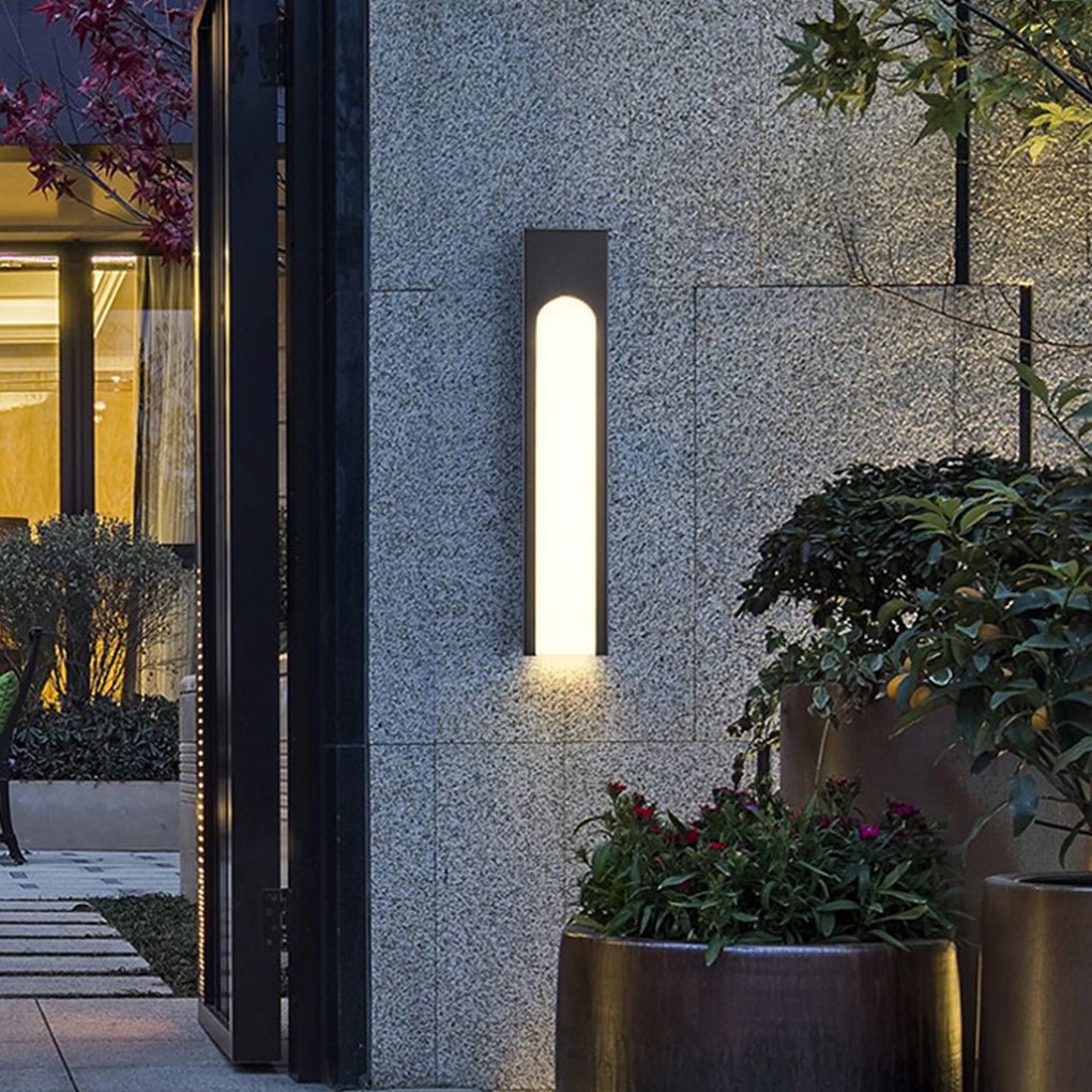 Arched Trapezoid Waterproof Black LED Modern Outdoor Wall Lights Wall Lamp - Lumpaz