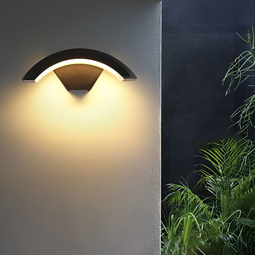 Creative Moon Curved Wall Sconce Motion Sensor Waterproof LED Wall Lamp Outdoor Indoor - Lumpaz