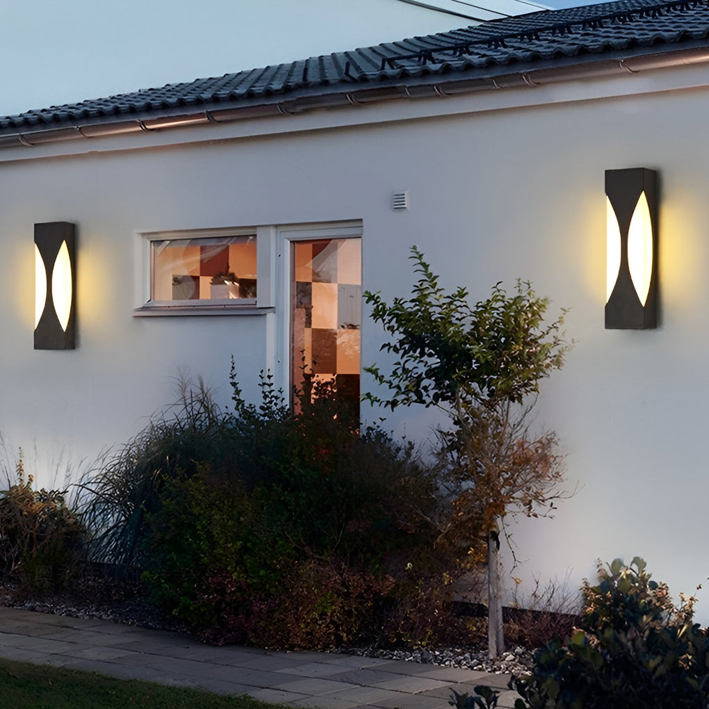 Creative Rectangular Waterproof LED Black Modern Outdoor Wall Sconce Lighting - Lumpaz