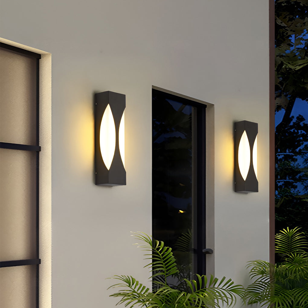 Creative Rectangular Waterproof LED Black Modern Outdoor Wall Sconce Lighting - Lumpaz