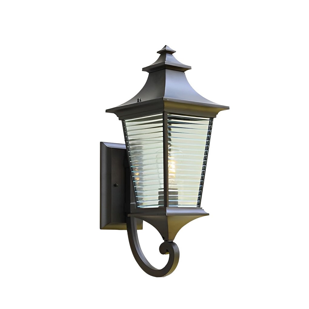 Retro Waterproof Creative Stripes Glass Shade Modern Outdoor Wall Light - Lumpaz