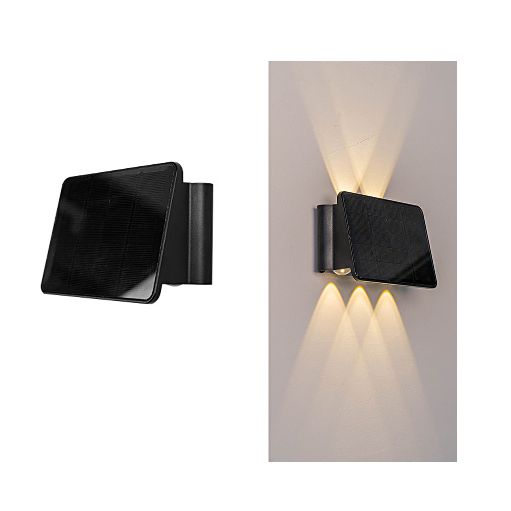 Up and Down Lighting LED Waterproof Black Modern Solar Wall Lights - Lumpaz
