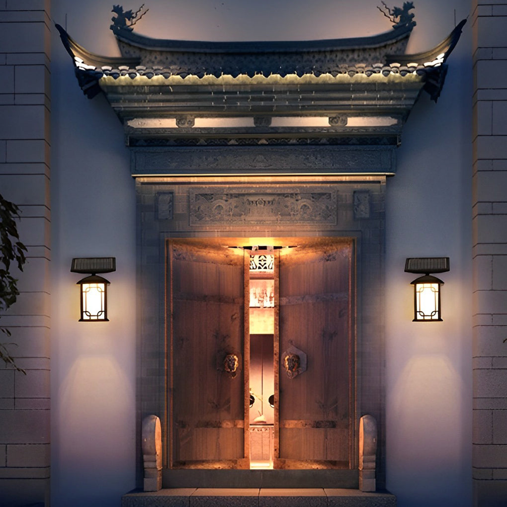 Vintage Waterproof LED Dimmable with Remote Solar Wall Lights Outdoor - Lumpaz