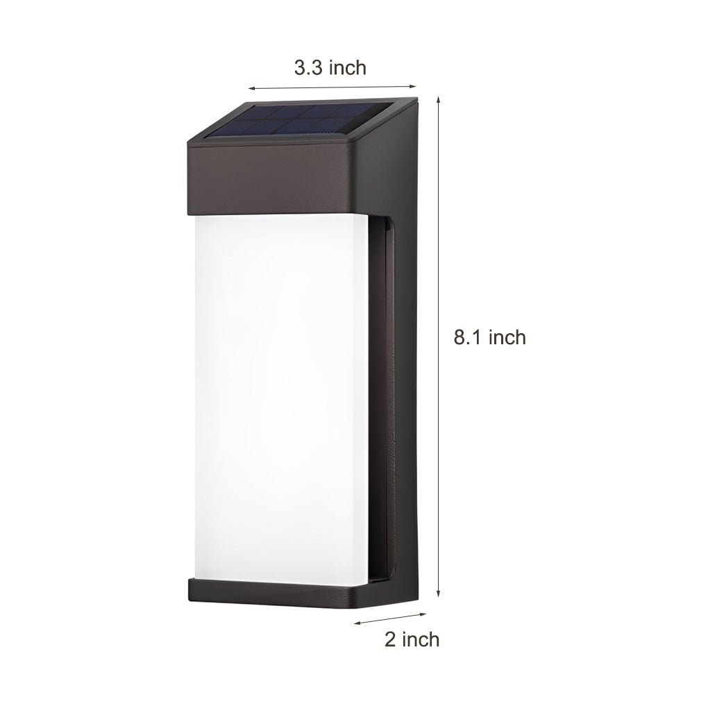 2 Pcs Rectangular LED Light-controlled Waterproof Outdoor Solar Sconce Lighting - Lumpaz