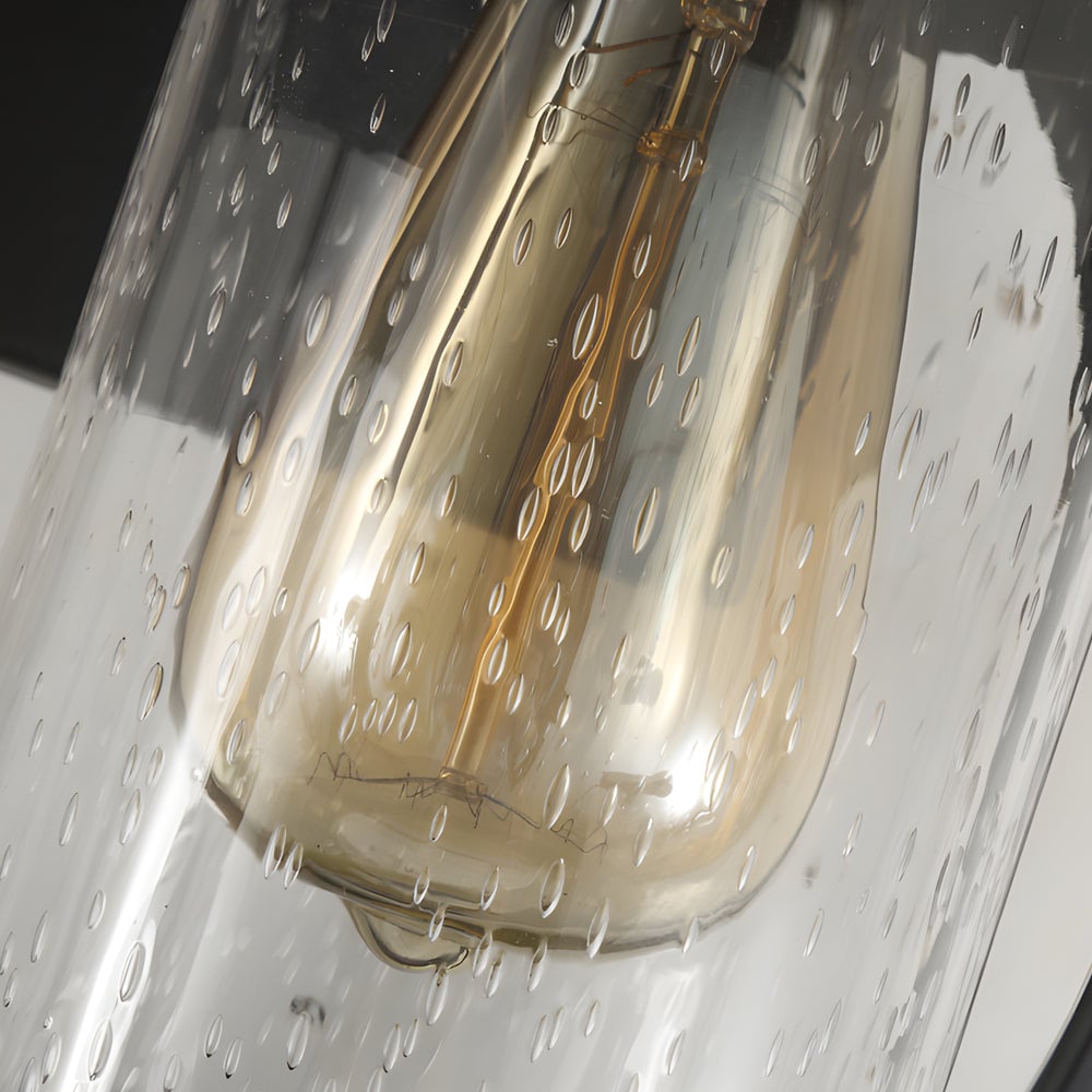 Raindrops Glass 6W LED Edison Lightbulb Black Outdoor Wall Lights - Lumpaz