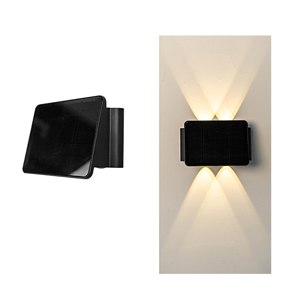 Up and Down Lighting LED Waterproof Black Modern Solar Wall Lights - Lumpaz
