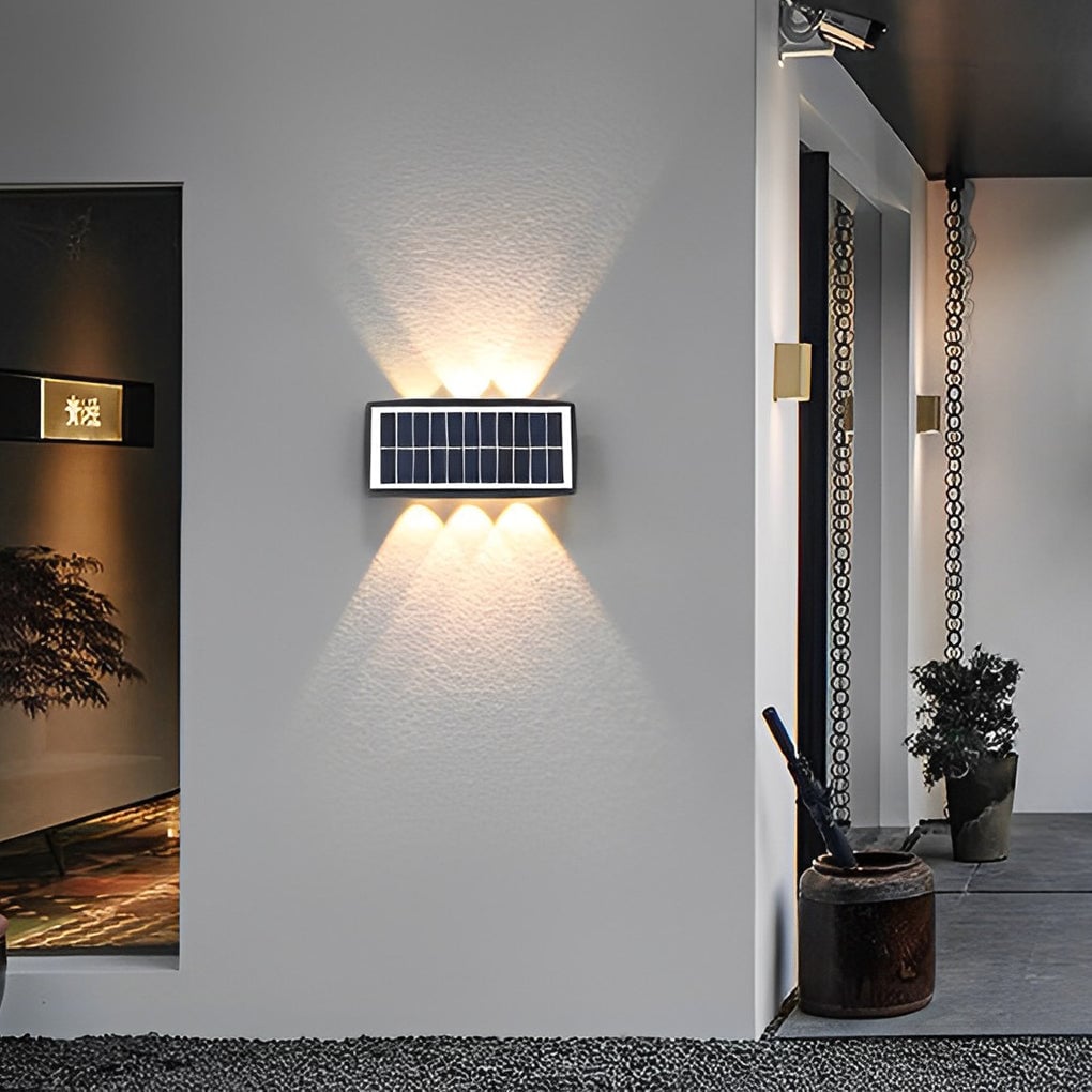 Rectangular Up and Down Lights LED Waterproof Black Modern Wall Lamp - Lumpaz