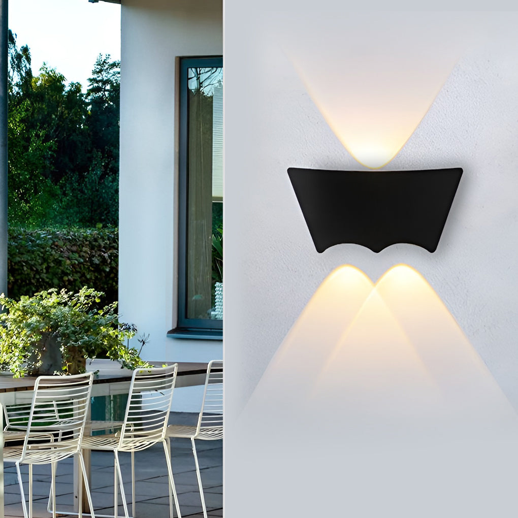 LED Up and Down Lights Waterproof Black Modern Sconce Wall Washer Light - Lumpaz