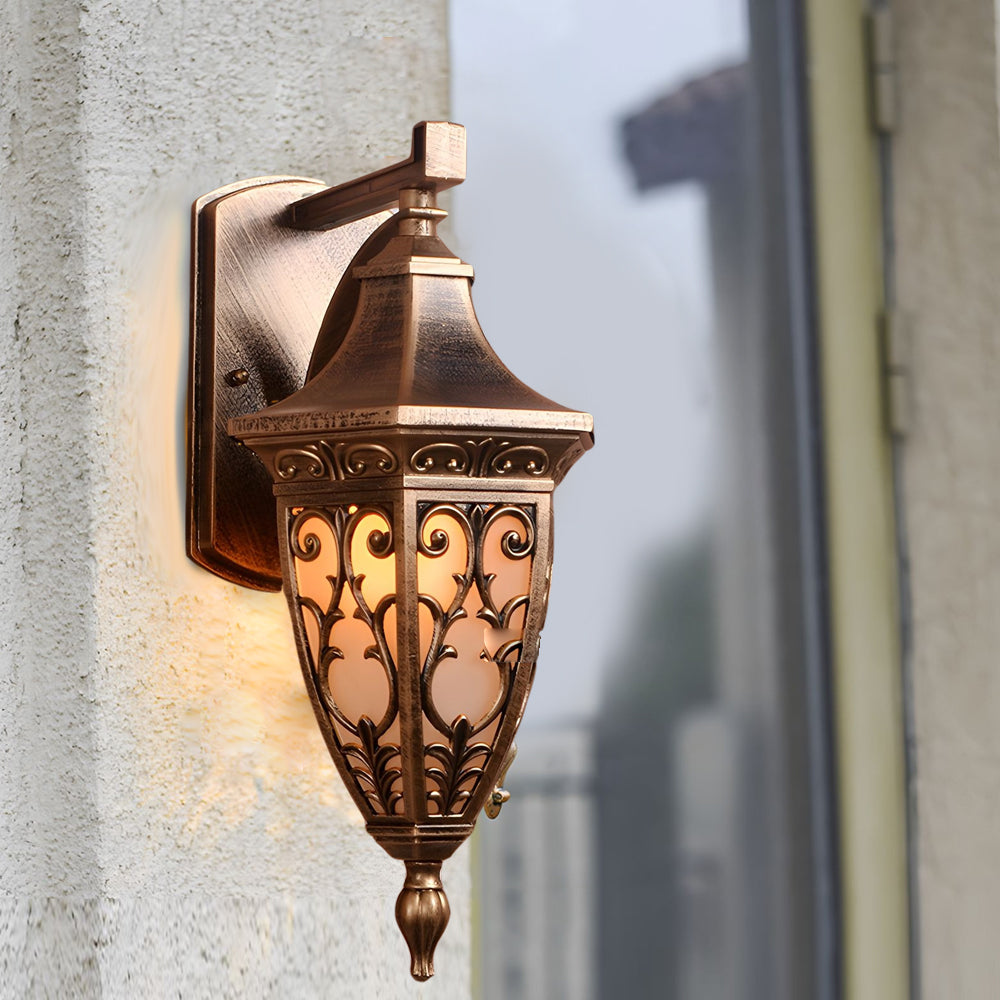 Outdoor Vintage Bronze Wall Light 1-light Wall-Mount Lantern - Lumpaz