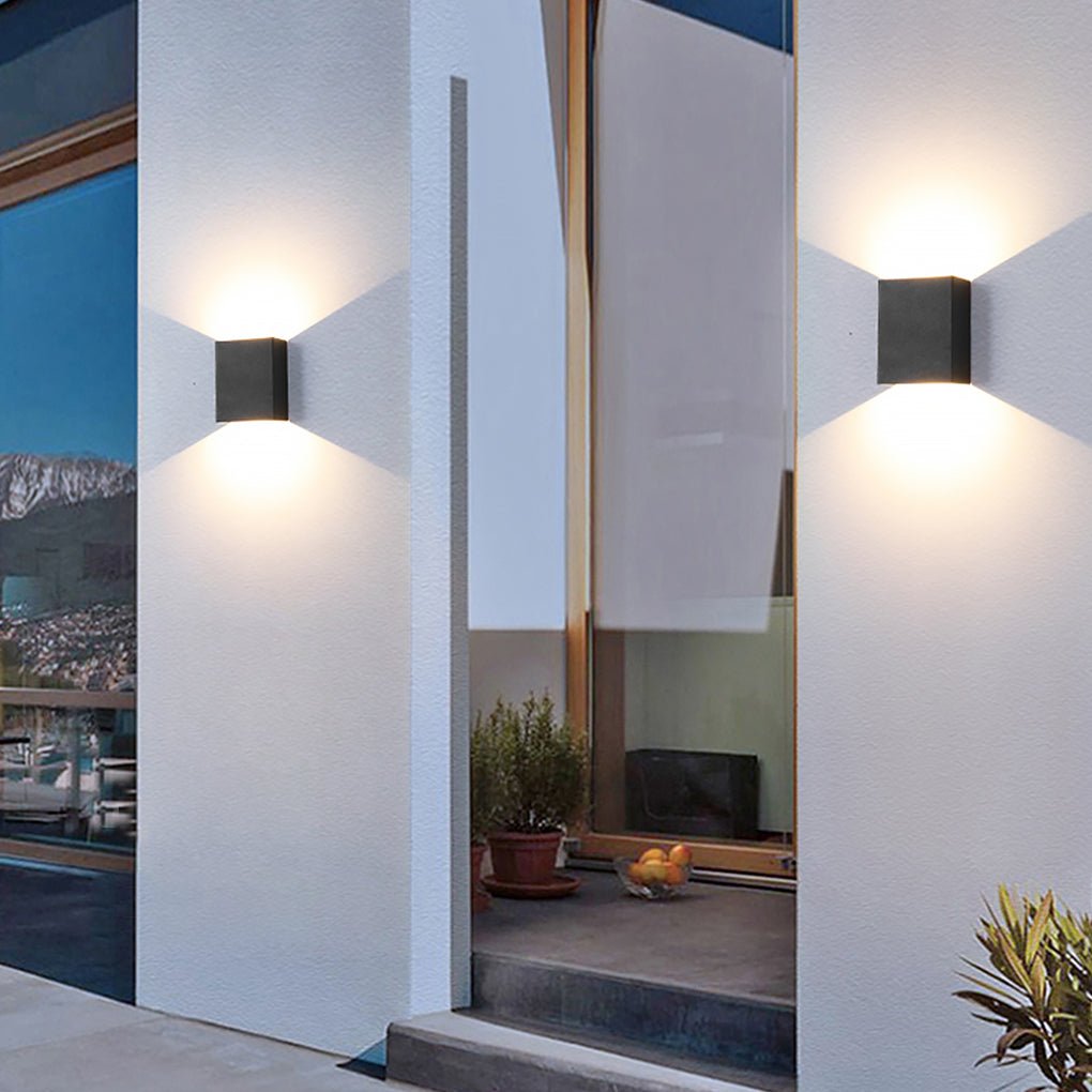Waterproof Square LED up and down Lighting Modern Outdoor Wall Lights - Lumpaz