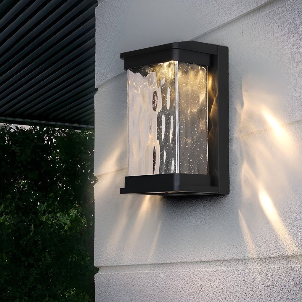 Waterproof Creative Glass LED Black Modern Outdoor Wall Sconce Lighting - Lumpaz