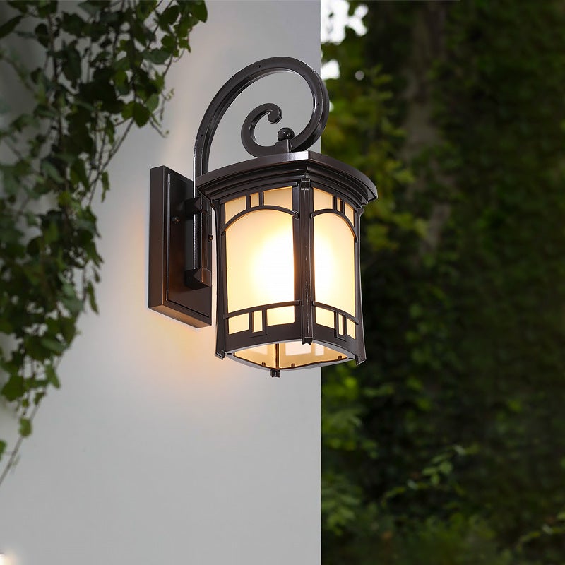 Vintage Striped Glass Shade Waterproof Modern Outdoor Wall Lights - Lumpaz