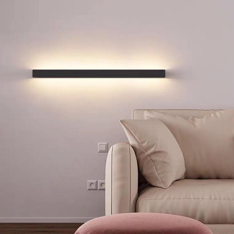 Waterproof Long Strip LED Wall Lamp Outdoor Wall Lights Black Porch Lights - Lumpaz