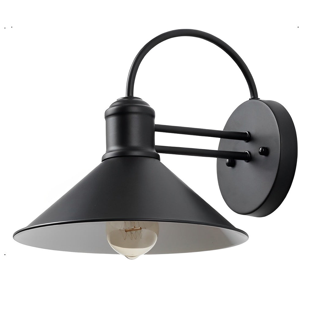 Retro Conical Iron Waterproof Industrial Style Outdoor Wall Lamp Exterior Lights - Lumpaz