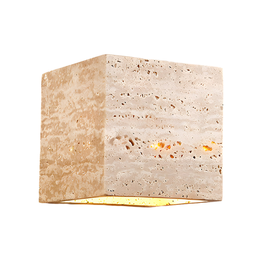 Wabi-Sabi Yellow Travertine LED Wall Sconce - Square/Rectangle - Lumpaz