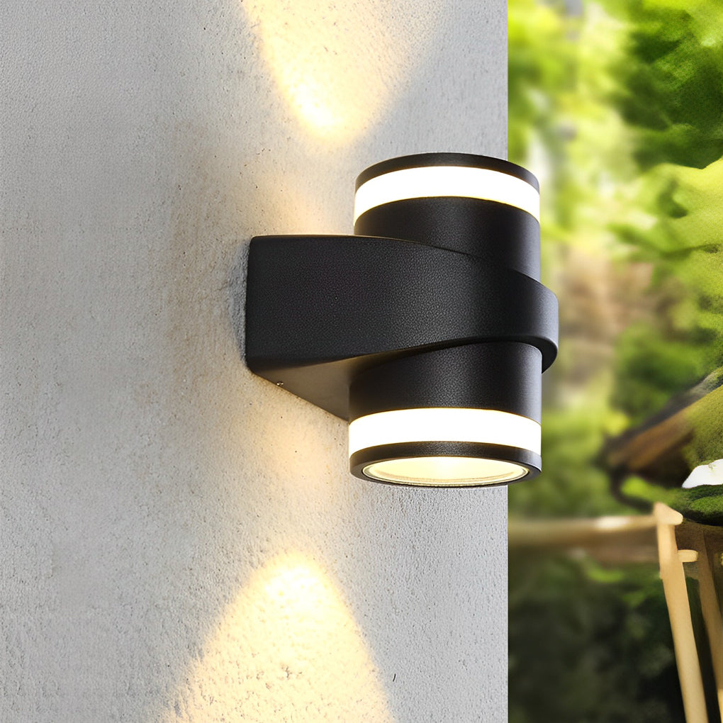Round Up and Dawn Light LED Waterproof Black Outdoor Wall Washer Lights - Lumpaz