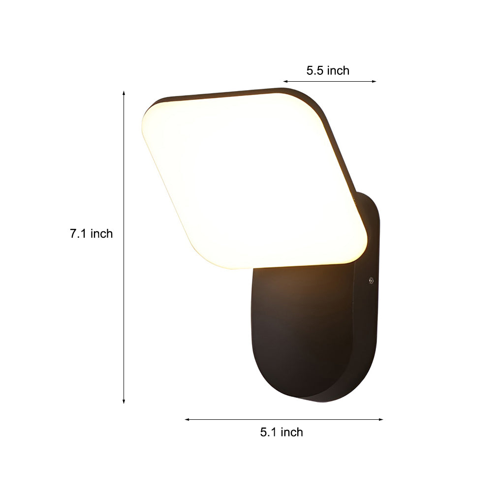 Square LED 12w Waterproof Modern Outdoor Wall Lamp Wall Sconces Lighting - Lumpaz