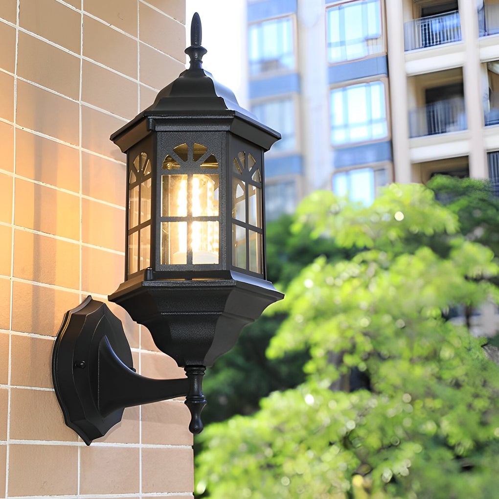 Waterproof LED Glass European-style Outdoor Wall Lamp Plug in Wall Sconce Lighting - Lumpaz