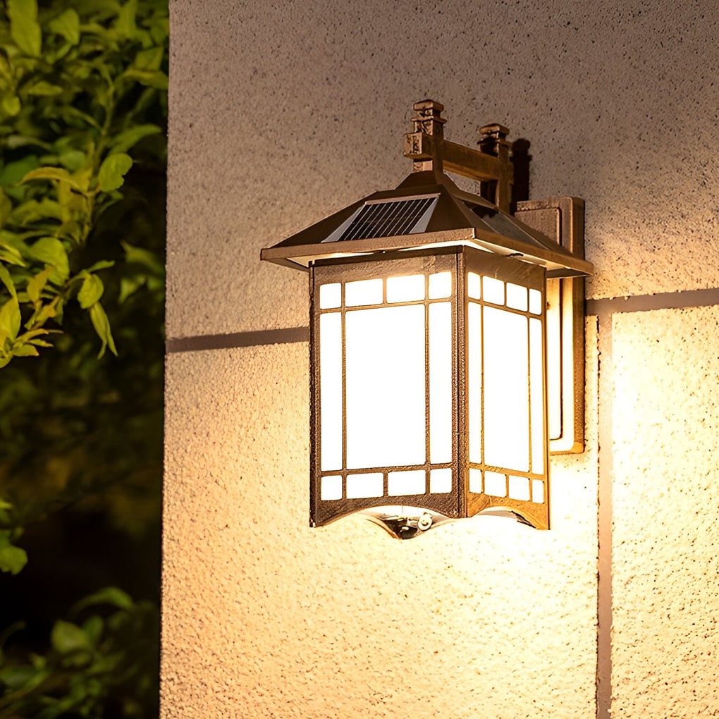 Retro Waterproof LED Vintage Solar Wall Lamp with Remote Wall Sconce Lighting - Lumpaz