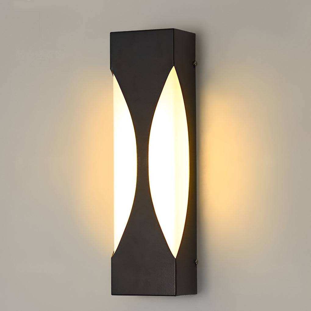 Creative Rectangular Waterproof LED Black Modern Outdoor Wall Sconce Lighting - Lumpaz