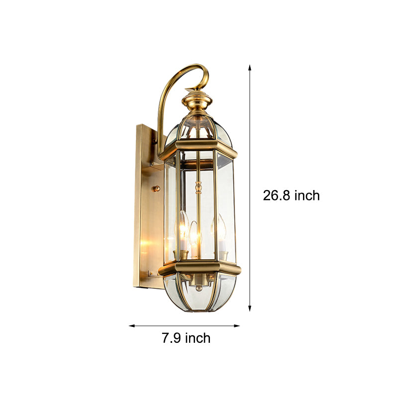 Retro Creative Copper Glass European Style Outdoor Wall Lights Exterior Lamp - Lumpaz