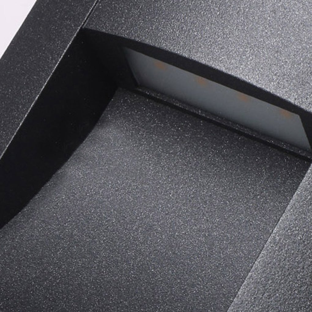 Rectangle Waterproof LED Black Modern Outdoor Step Lights Recessed Stair Sconces - Lumpaz