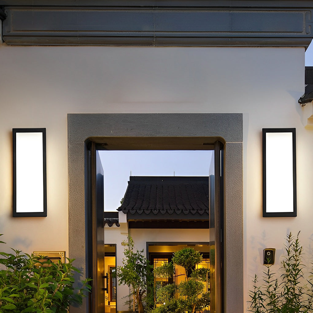 Rectangular LED Waterproof Black Modern Outdoor Exterior Light Wall Lamp - Lumpaz
