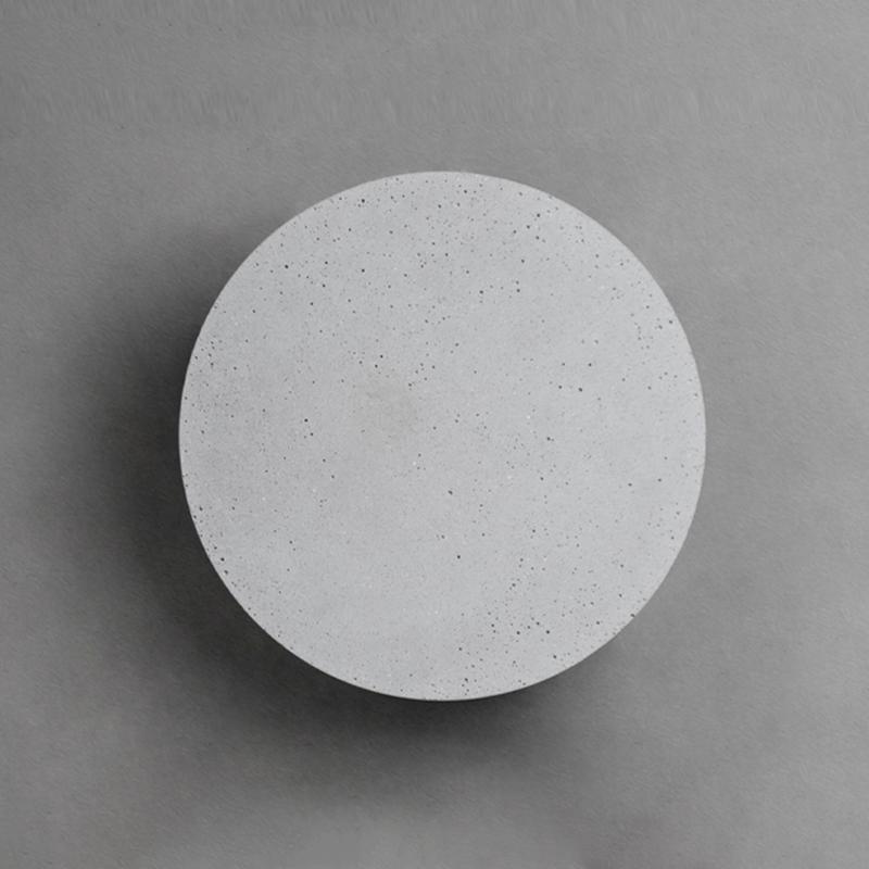 Round Concrete LED Waterproof Gray Modern Outdoor Wall Lights Porch Lights - Lumpaz