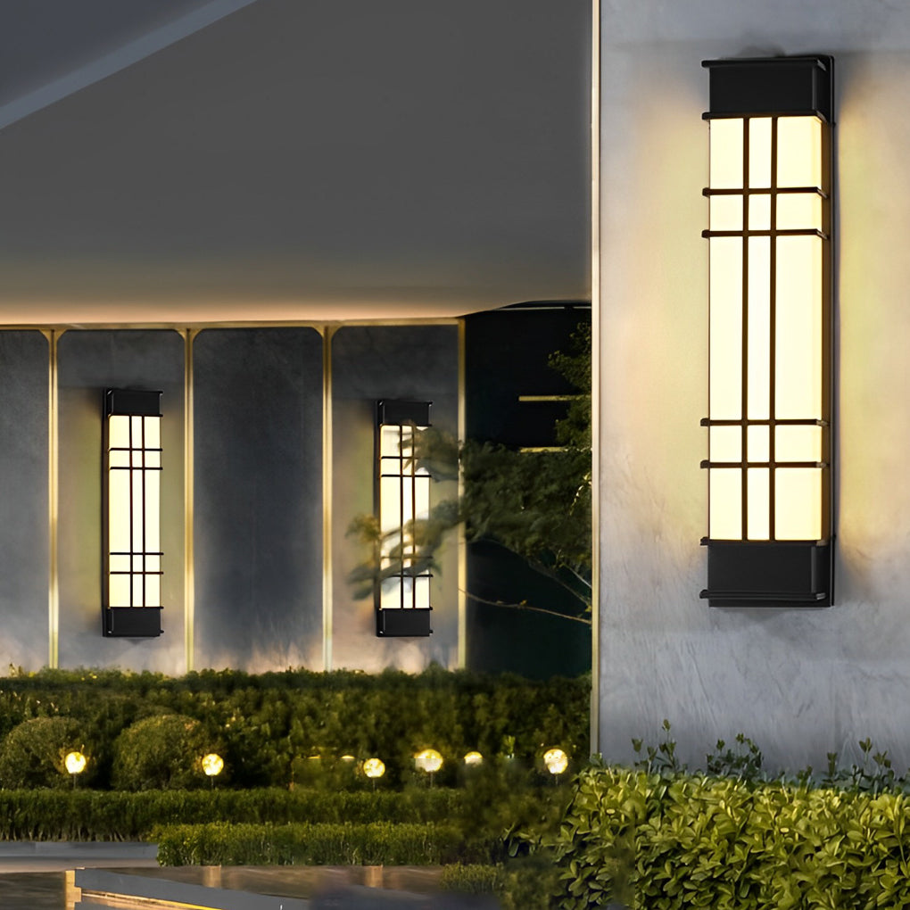 Retro Rectangular Waterproof LED Black Traditional Outdoor Wall Lamp - Lumpaz