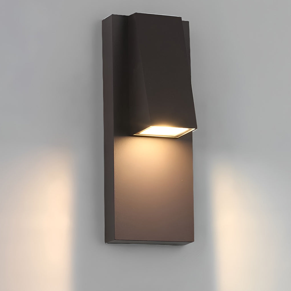 Rectangle Waterproof LED Black Modern Outdoor Wall Lamp Wall Light Fixture - Lumpaz
