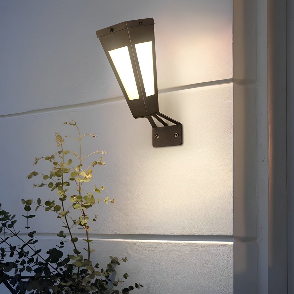 Waterproof Intelligent Metal LED Black Modern Solar Outdoor Wall Light - Lumpaz