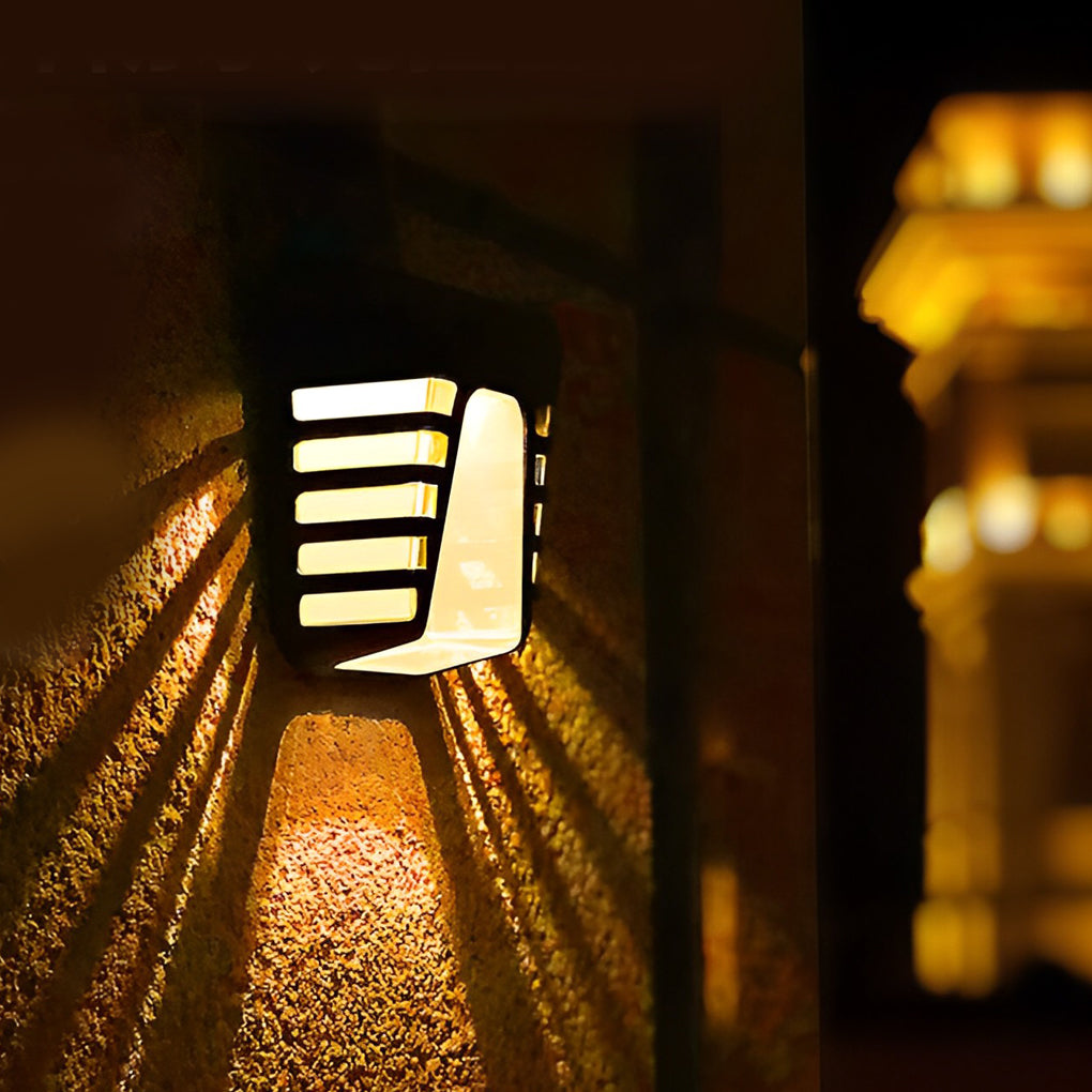 Waterproof Intelligent LED Black Modern Solar Outdoor Wall Lights - Lumpaz