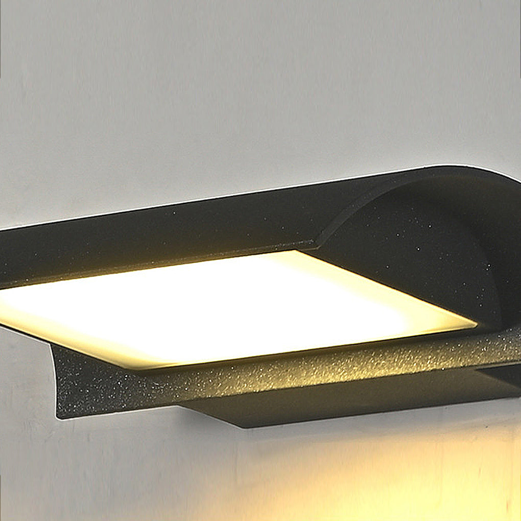 Curved Outdoor Waterproof LED Black Modern Minimalist Wall Lamp Exterior Lighting - Lumpaz