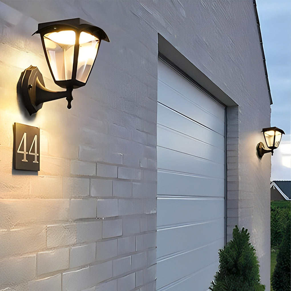 Square Dimmable LED Intelligent Black Modern Solar Outdoor Wall Lights - Lumpaz