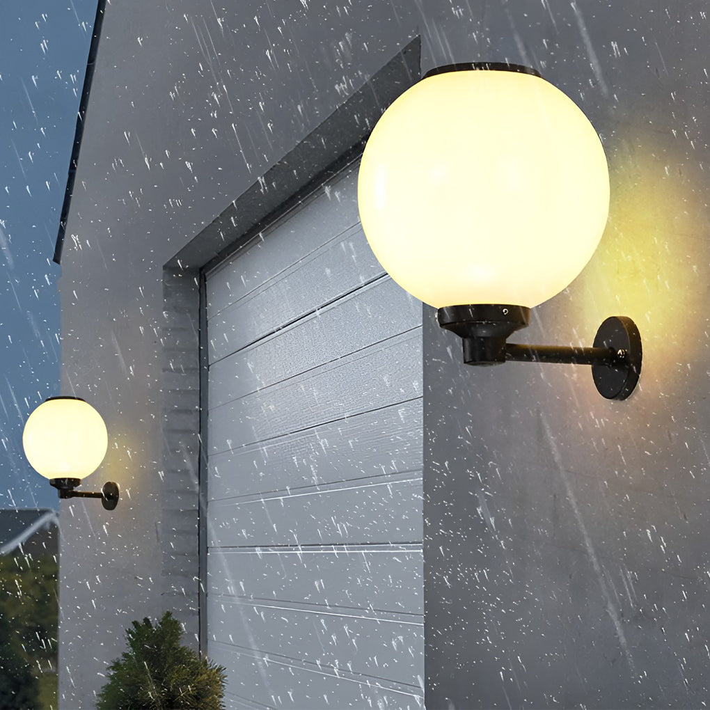 Round Three Step Dimming LED Modern Solar Wall Lights Outdoor Wall Lamp - Lumpaz