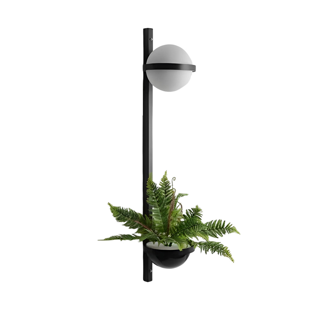 Creative Flowerpot Ball Waterproof LED Black Modern Outdoor Wall Light - Lumpaz