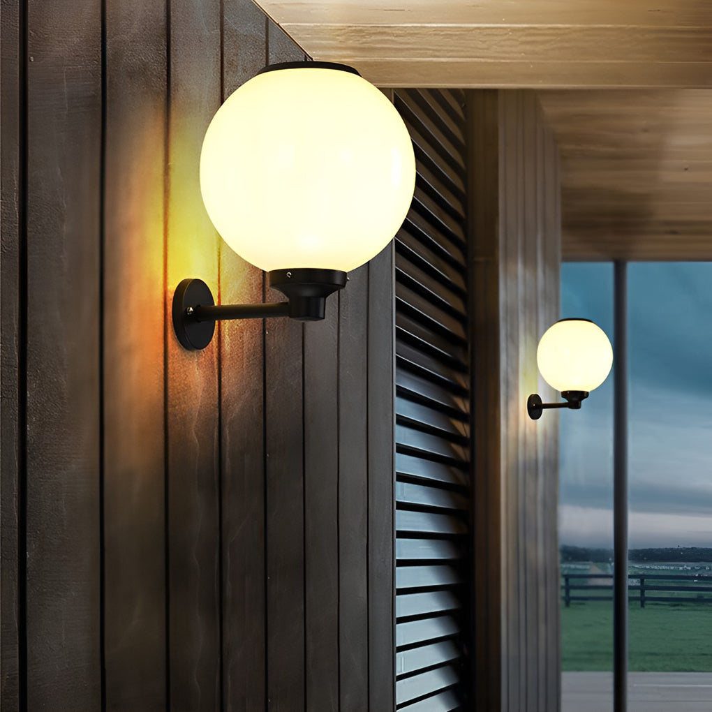 Round Three Step Dimming LED Modern Solar Wall Lights Outdoor Wall Lamp - Lumpaz
