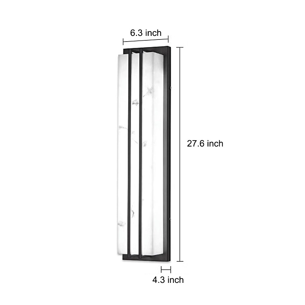Minimalist Resin Waterproof LED Black Modern Outdoor Wall Light Fixture - Lumpaz
