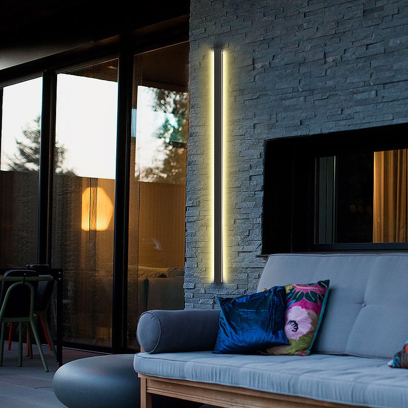 Black Long Strip LED Waterproof Modern Outdoor Wall Lights Porch Lights - Lumpaz