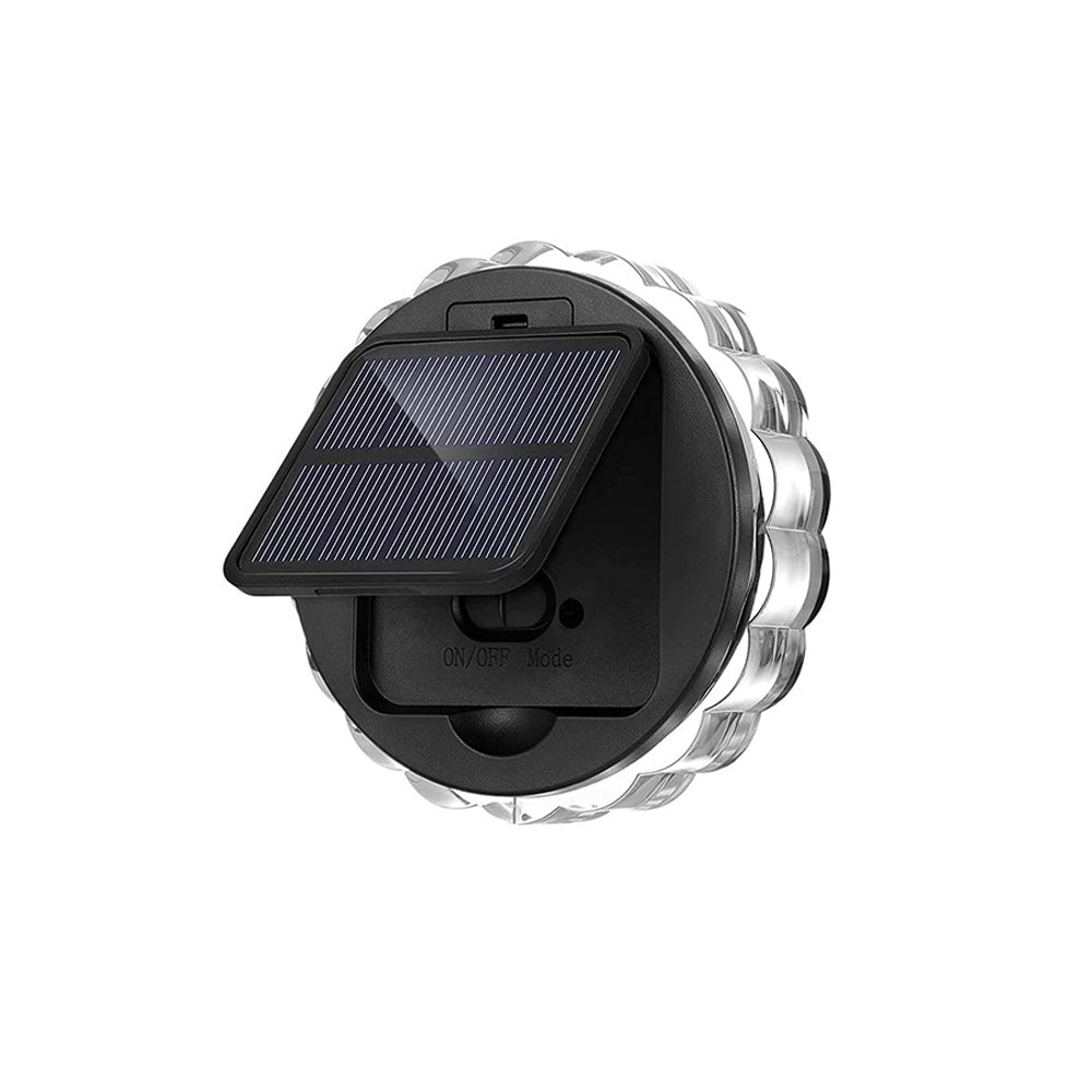 Round 9 LED Solar Petal Wall Light 3 Mode with Remote Outdoor Wall Sconce Lamp Waterproof Wall Mount Lighting - Lumpaz