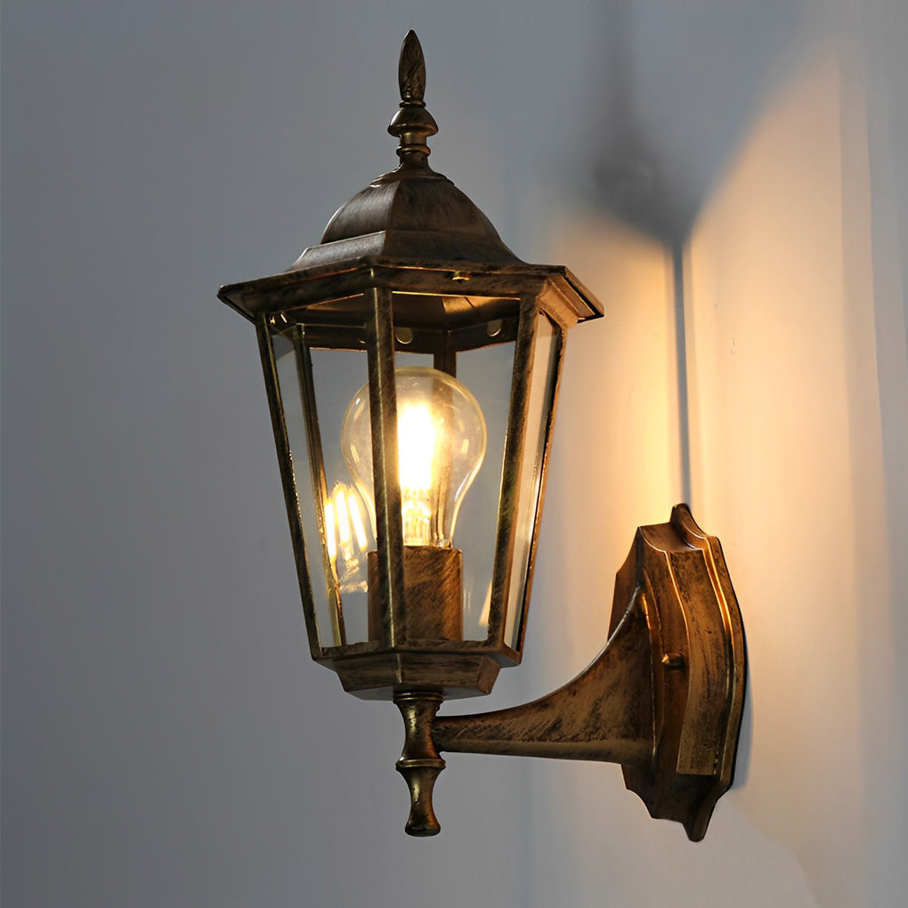 Retro Hexagonal Waterproof European Style Outdoor Wall Lights Wall Lamp - Lumpaz