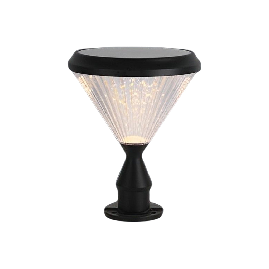 Round Waterproof Light Control LED Black Modern Solar Outdoor Lights - Lumpaz